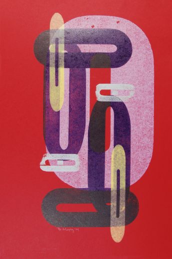 Red Double Os letterpress Art Bridget Murphy Design Printmaking