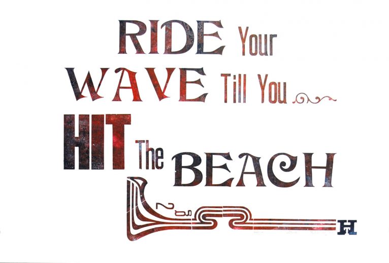 Wave letterpress Art Bridget Murphy Design Printmaking